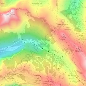 Mappa topografica Le Chesnay, altitudine, rilievo