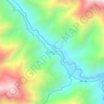 Mappa topografica Chipaco, altitudine, rilievo