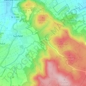 Mappa topografica Feriendorf, altitudine, rilievo