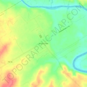 Mappa topografica Brazos Point, altitudine, rilievo