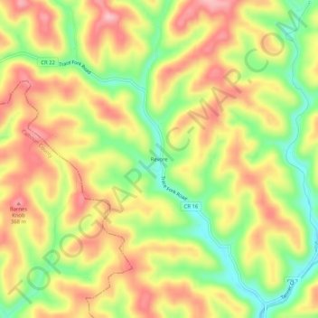 Mappa topografica Revore, altitudine, rilievo