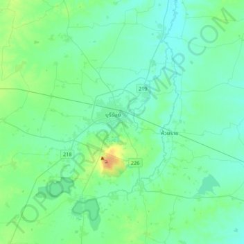 Mappa topografica Isan, altitudine, rilievo