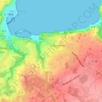 Mappa topografica Penker, altitudine, rilievo