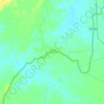 Mappa topografica Kadamtala, altitudine, rilievo