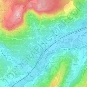 Mappa topografica Saint-Martin, altitudine, rilievo