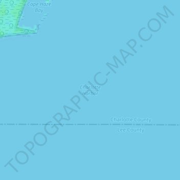 Mappa topografica Charlotte Harbor, altitudine, rilievo