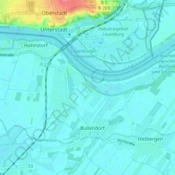 Mappa topografica Sassendorf, altitudine, rilievo