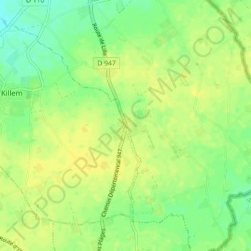 Mappa topografica Killem Lynde, altitudine, rilievo