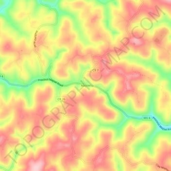 Mappa topografica Maysel, altitudine, rilievo