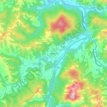 Mappa topografica Miogliola, altitudine, rilievo