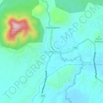 Mappa topografica Dominorog, altitudine, rilievo