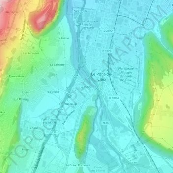 Mappa topografica La Ridelet, altitudine, rilievo