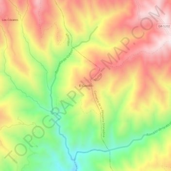 Mappa topografica El Castillo, altitudine, rilievo