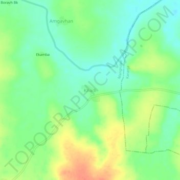 Mappa topografica Khadi, altitudine, rilievo