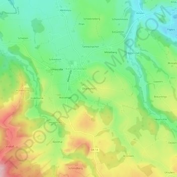 Mappa topografica Oberhofen, altitudine, rilievo