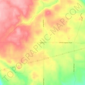 Mappa topografica Appleton, altitudine, rilievo