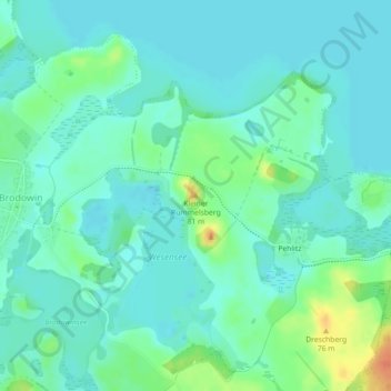 Mappa topografica Kleiner Rummelsberg, altitudine, rilievo