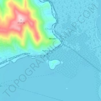Mappa topografica Nueva Esperanza, altitudine, rilievo