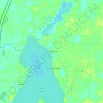 Mappa topografica Crystal Beach, altitudine, rilievo