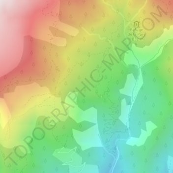 Mappa topografica Cervière, altitudine, rilievo