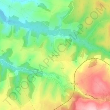 Mappa topografica Moyenpal, altitudine, rilievo