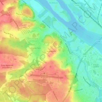 Mappa topografica Les Justicions, altitudine, rilievo