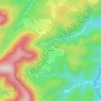 Mappa topografica Les Quelles, altitudine, rilievo
