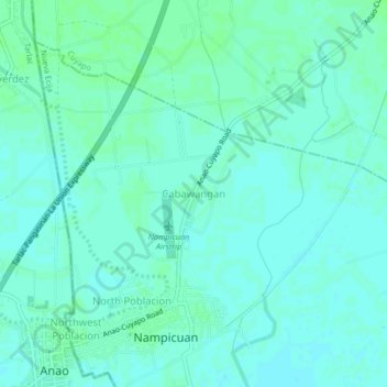 Mappa topografica Cabawangan, altitudine, rilievo