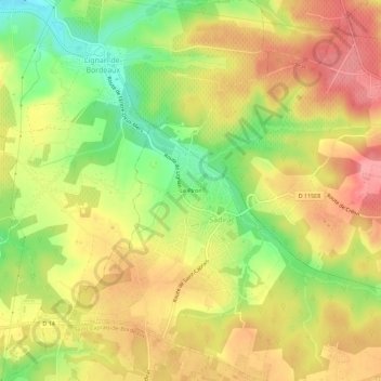Mappa topografica Le Piron, altitudine, rilievo