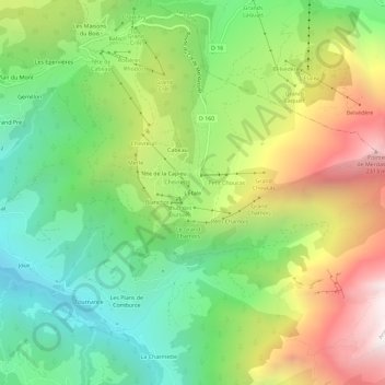 Mappa topografica L'Étale, altitudine, rilievo