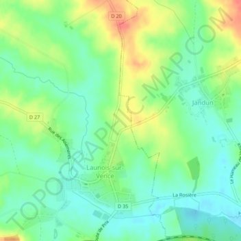 Mappa topografica Chemin du Calvaire, altitudine, rilievo