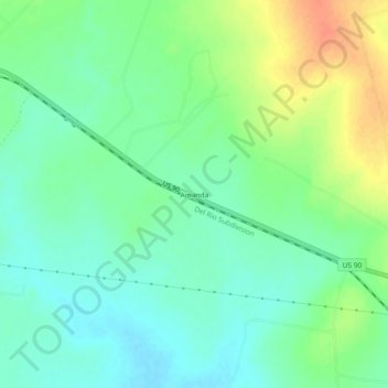Mappa topografica Amanda, altitudine, rilievo