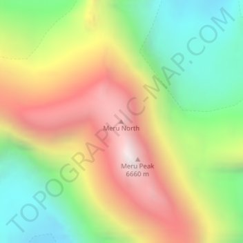 Mappa topografica Meru North, altitudine, rilievo