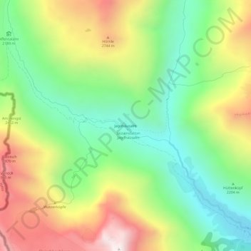 Mappa topografica Jagdhausalm, altitudine, rilievo