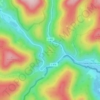 Mappa topografica Probstberg, altitudine, rilievo
