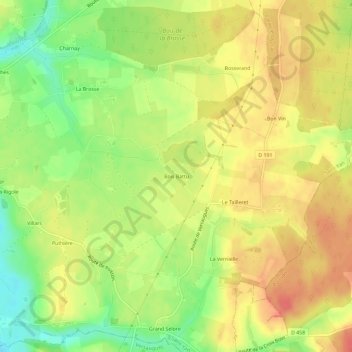 Mappa topografica Bois Battu, altitudine, rilievo