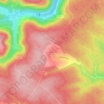 Mappa topografica Kälberbronn, altitudine, rilievo