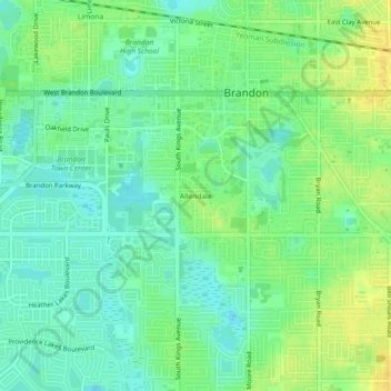 Mappa topografica Allendale, altitudine, rilievo