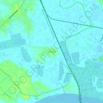 Mappa topografica Umela, altitudine, rilievo