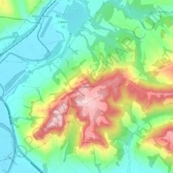 Mappa topografica Guadamello, altitudine, rilievo