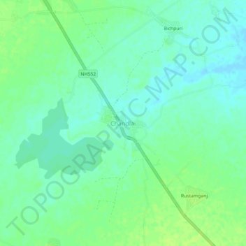 Mappa topografica Chandlai, altitudine, rilievo