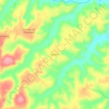 Mappa topografica Bonfim, altitudine, rilievo