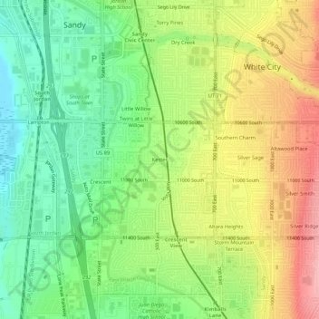 Mappa topografica Kester, altitudine, rilievo