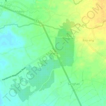 Mappa topografica Soriano, altitudine, rilievo