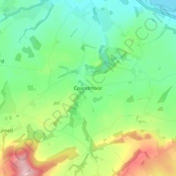 Mappa topografica Coundmoor, altitudine, rilievo
