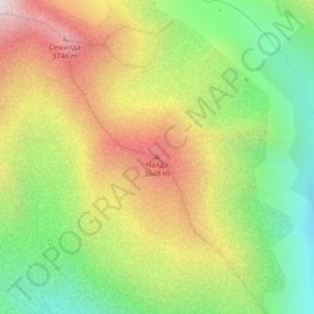 Mappa topografica Чалда, altitudine, rilievo