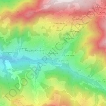 Mappa topografica Villard Dessus, altitudine, rilievo