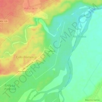 Mappa topografica La Poza, altitudine, rilievo