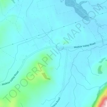 Mappa topografica Waikite Valley, altitudine, rilievo