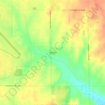Mappa topografica Berryton, altitudine, rilievo